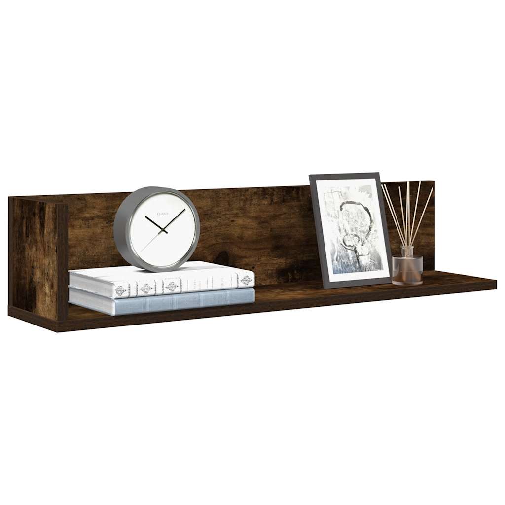 Vidaxl wandschappen 2 st 75x16,5x16,5 cm bewerkt hout gerookt eiken