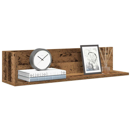 Vidaxl wandschappen 2 st 75x16,5x16,5 cm bewerkt hout oud houtkleurig