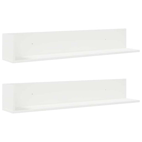 Vidaxl wandschappen 2 st 100x16,5x16,5 cm bewerkt hout wit