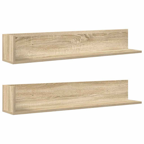 Vidaxl wandschappen 2 st 100x16,5x16,5 cm bewerkt hout sonoma eiken