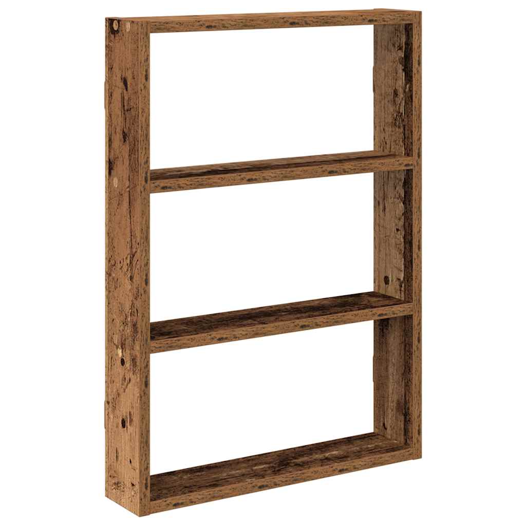 Vidaxl wandschap 43x9x60 cm bewerkt hout oud houtkleurig