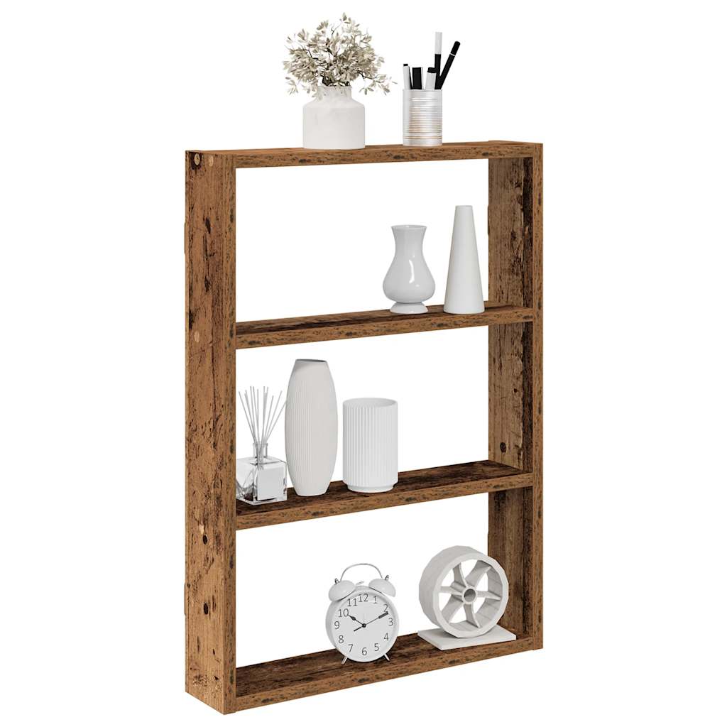Vidaxl wandschap 43x9x60 cm bewerkt hout oud houtkleurig