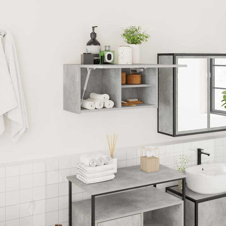 Vidaxl badkamerwandkast 60x25x30 cm bewerkt hout betongrijs