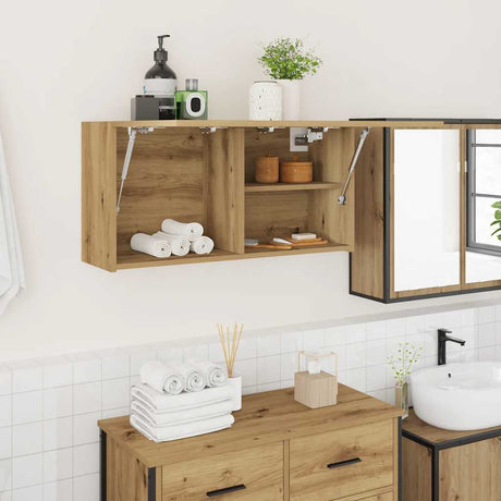 Vidaxl badkamerwandkast 80x25x40 cm bewerkt hout artisanaal eikenkleur