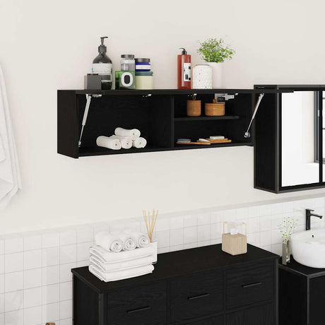 Vidaxl badkamerwandkast 100x25x30 cm bewerkt hout zwart