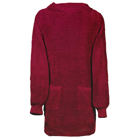 Vidaxl deken hoodie kinn rood l katoen