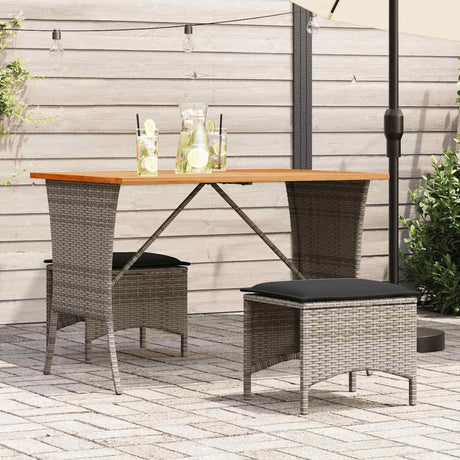 Vidaxl 3-delige tuinset met kussens poly rattan grijs