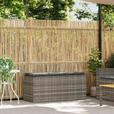 Vidaxl tuinbank met kussen 110x40x44 cm poly rattan grijs