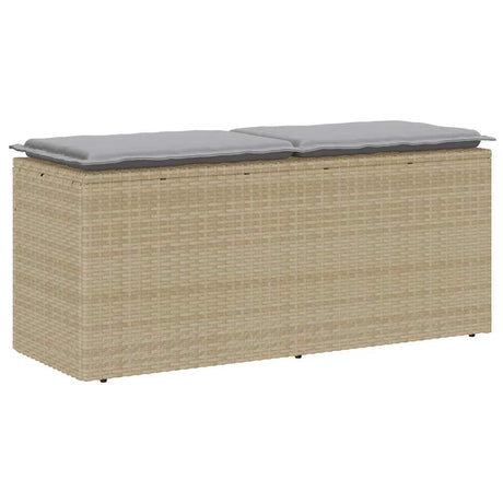 Vidaxl tuinbank met kussen 110x40x44 cm poly rattan beige