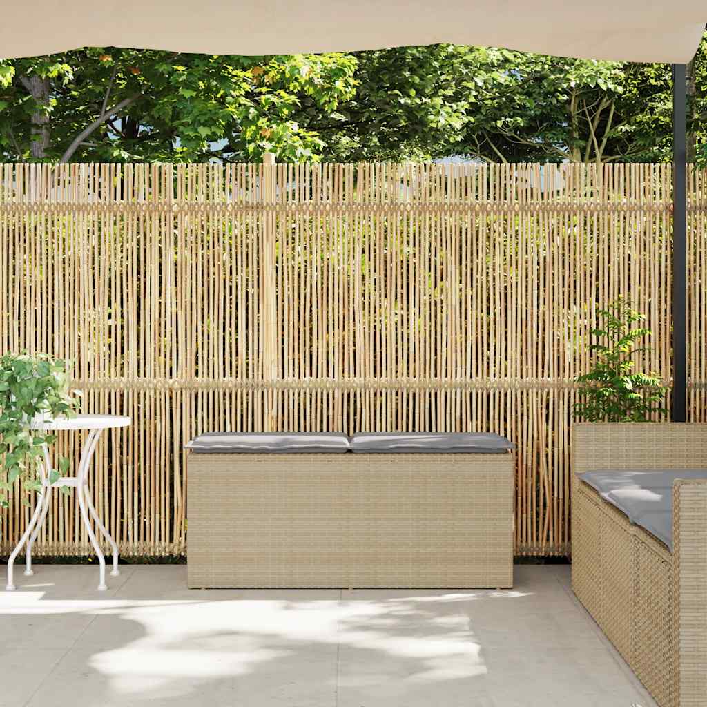 Vidaxl tuinbank met kussen 110x40x44 cm poly rattan beige