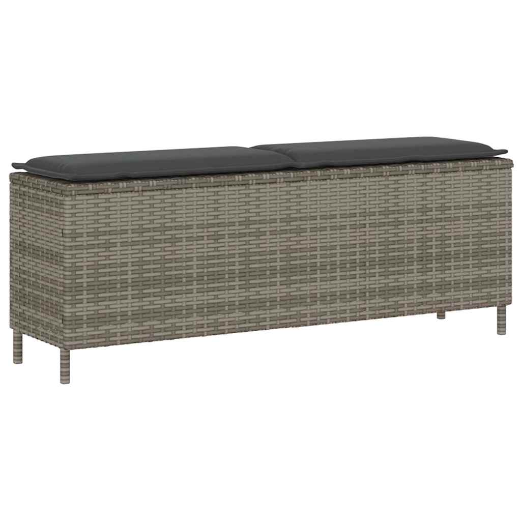 Vidaxl tuinbank met kussen 110x30x40,5 cm poly rattan grijs