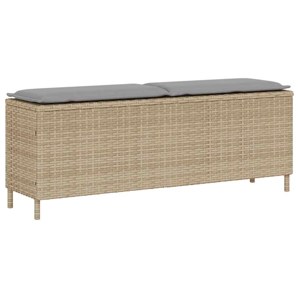 Vidaxl tuinbank met kussen 110x30x40,5 cm poly rattan beige