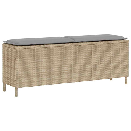 Vidaxl tuinbank met kussen 110x30x40,5 cm poly rattan beige