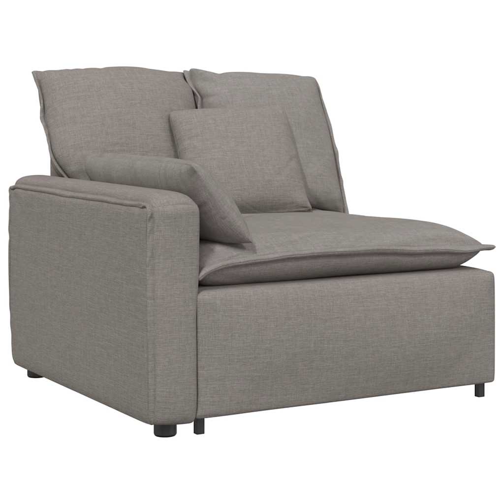 Vidaxl modulaire bank armleuning eindmodule met kussens 100 cm taupe
