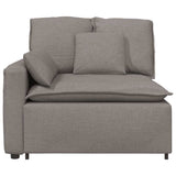 Vidaxl modulaire bank armleuning eindmodule met kussens 100 cm taupe