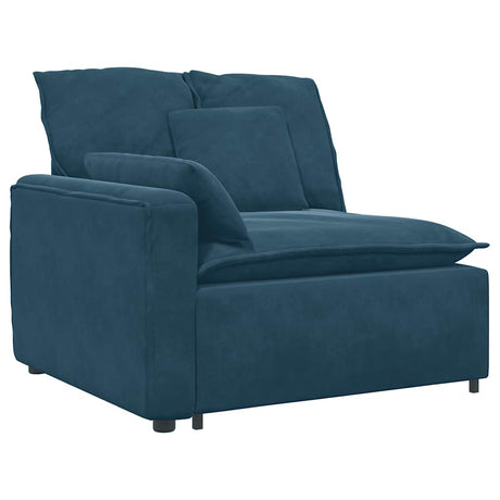 Vidaxl modulaire bank armleuning eindmodule met kussens 100 cm blauw