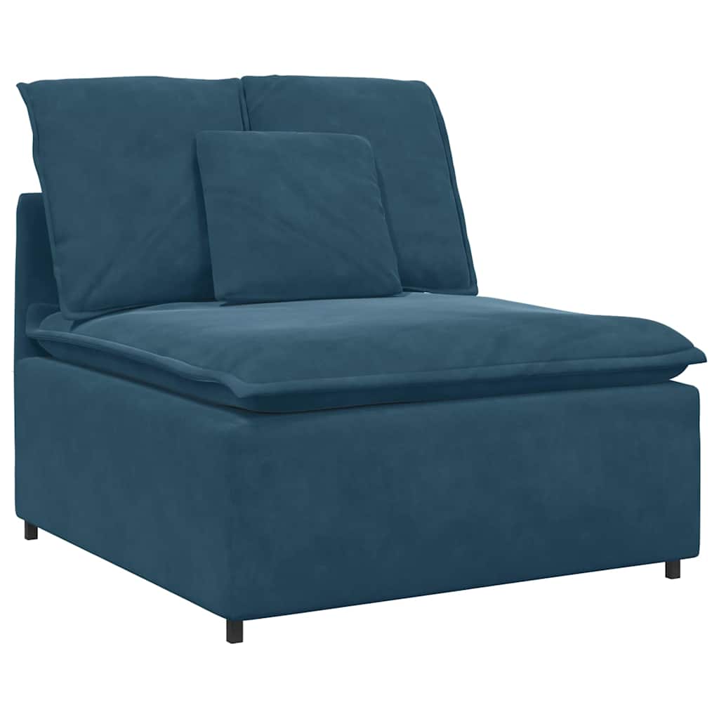 Vidaxl modulaire bank middenmodule met kussens 100 cm blauw
