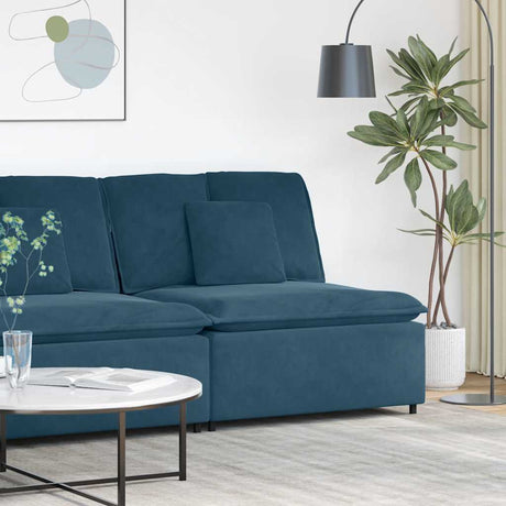 Vidaxl modulaire bank middenmodule met kussens 100 cm blauw