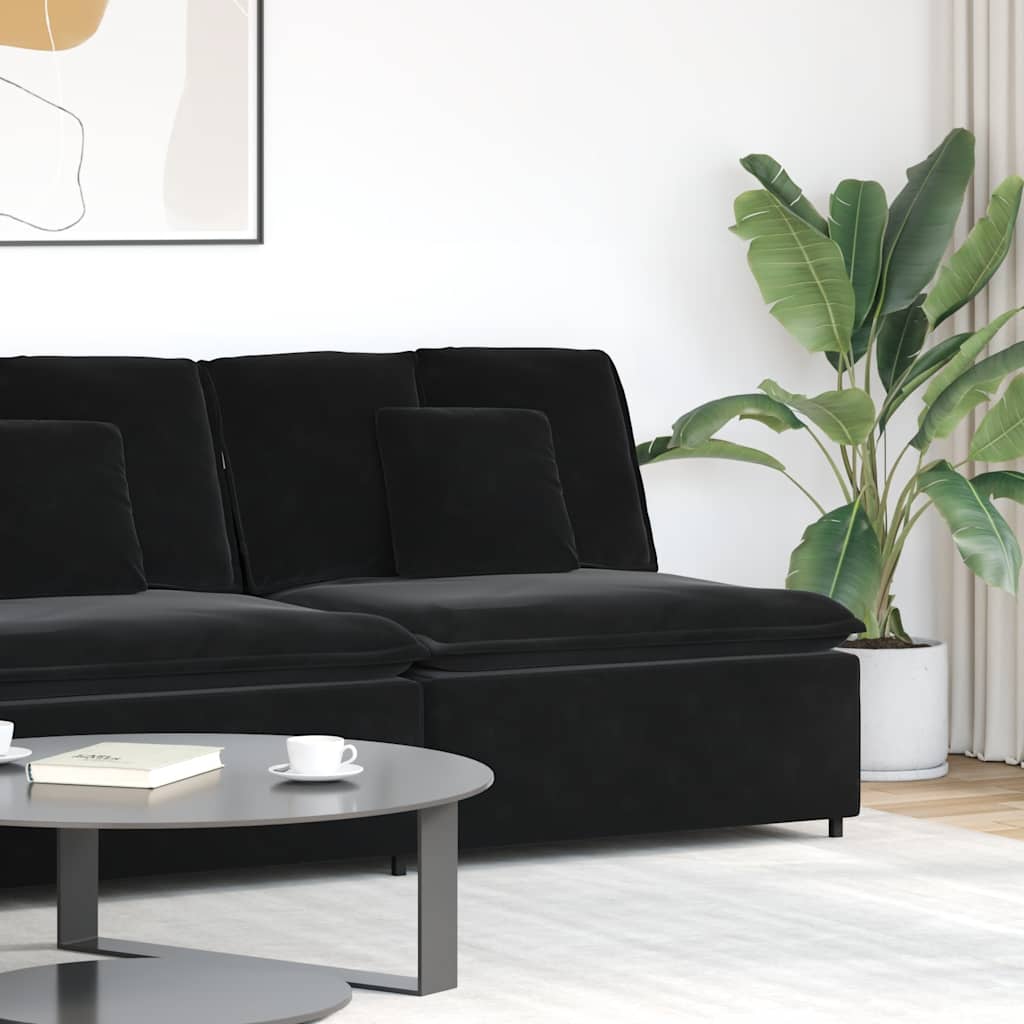 Vidaxl modulaire bank middenmodule met kussens 100 cm zwart