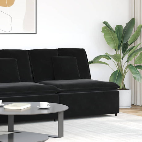 Vidaxl modulaire bank middenmodule met kussens 100 cm zwart