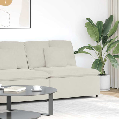 Vidaxl modulaire bank middenmodule met kussens 100 cm crèmekleurig