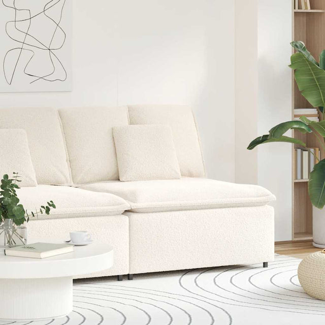 Vidaxl modulaire bank middenmodule met kussens 100 cm crèmekleurig