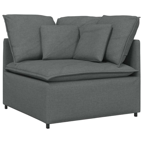 Vidaxl modulaire hoekbank met kussens 100 cm donkergrijs