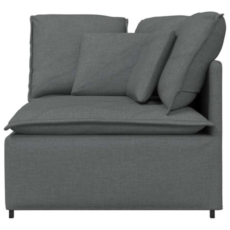 Vidaxl modulaire hoekbank met kussens 100 cm donkergrijs