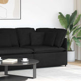 Vidaxl modulaire hoekmodule bank met kussens 100 cm zwart