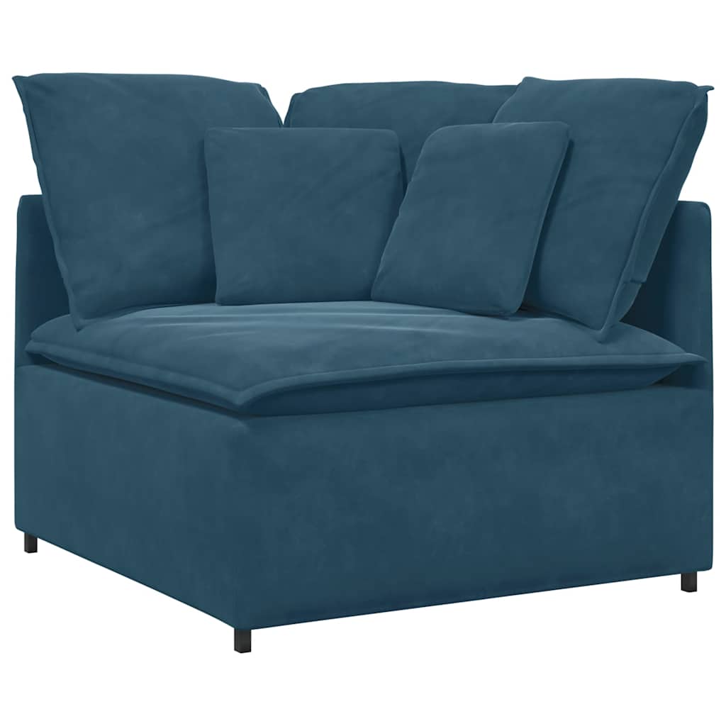 Vidaxl modulaire hoekmodule bank met kussens 100 cm blauw