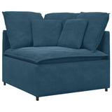 Vidaxl modulaire hoekmodule bank met kussens 100 cm blauw