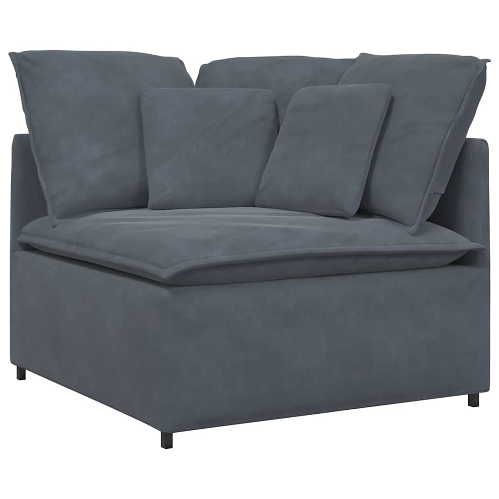 Vidaxl modulaire hoekbank met kussens 100 cm donkergrijs