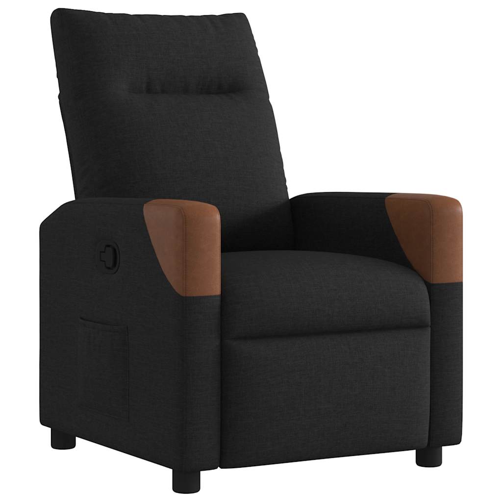 Vidaxl fauteuil verstelbaar stof zwart