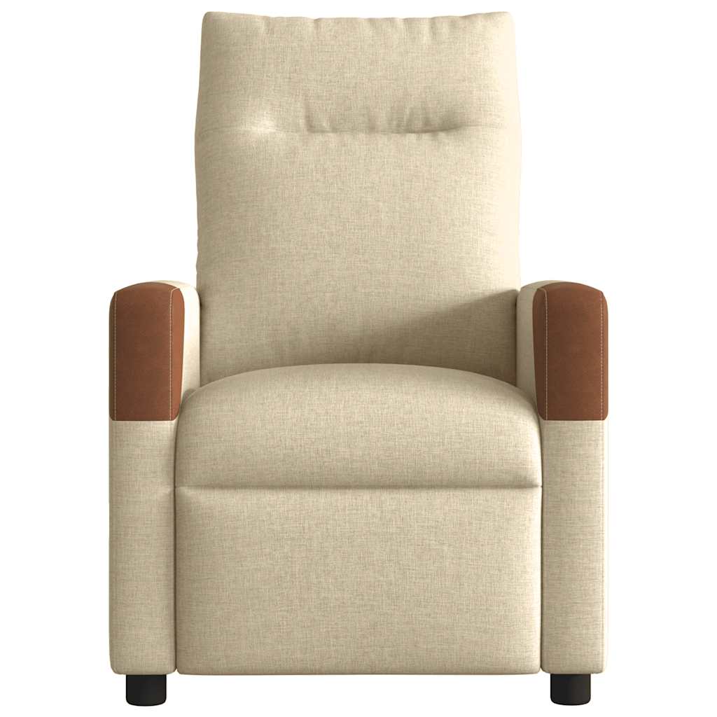 Vidaxl fauteuil verstelbaar stof crèmekleurig