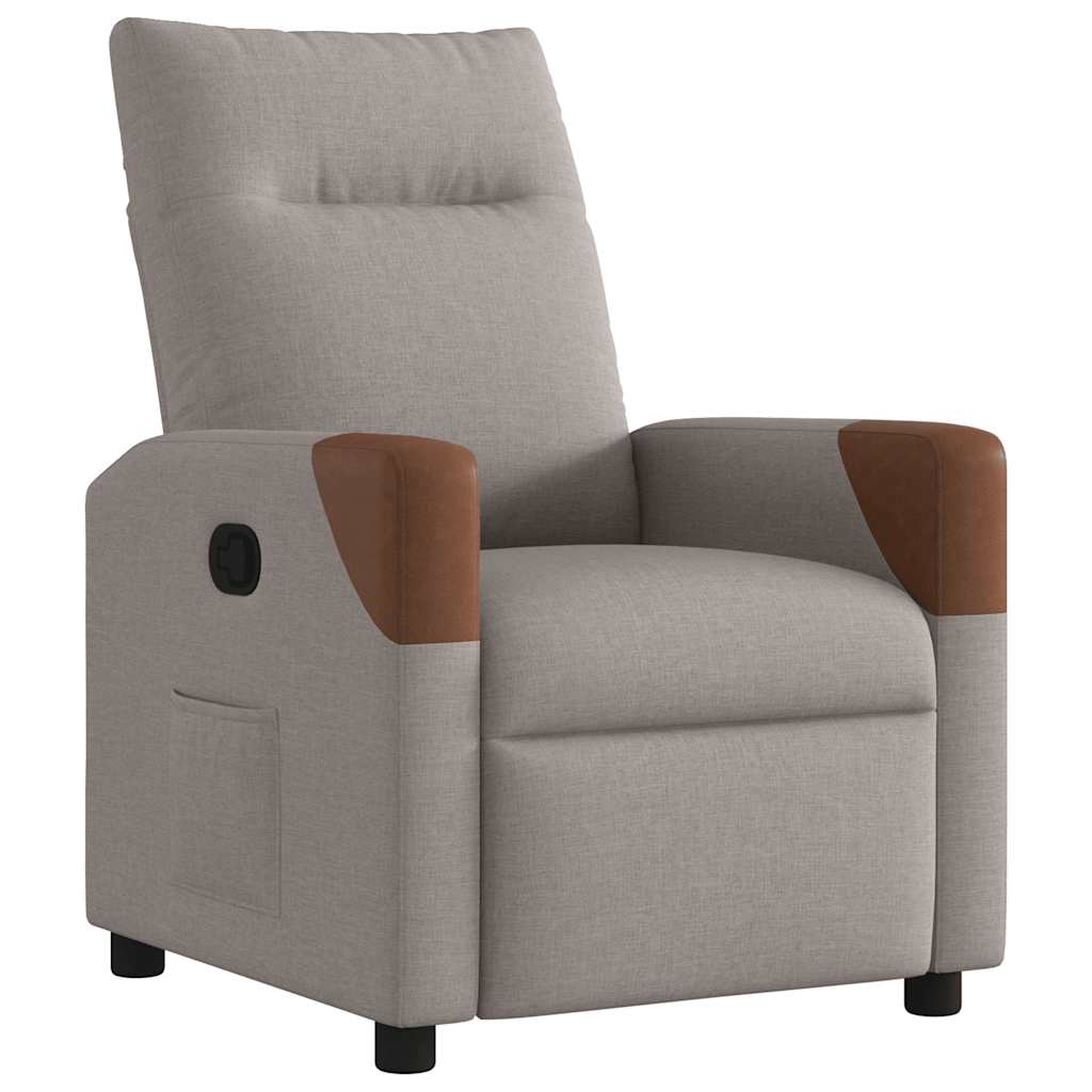 Vidaxl fauteuil verstelbaar stof taupe