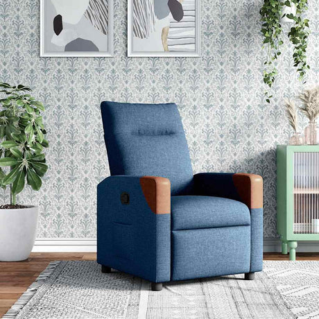 Vidaxl fauteuil verstelbaar stof blauw