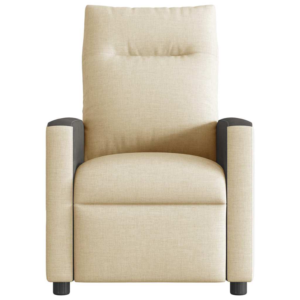 Vidaxl fauteuil verstelbaar stof crèmekleurig