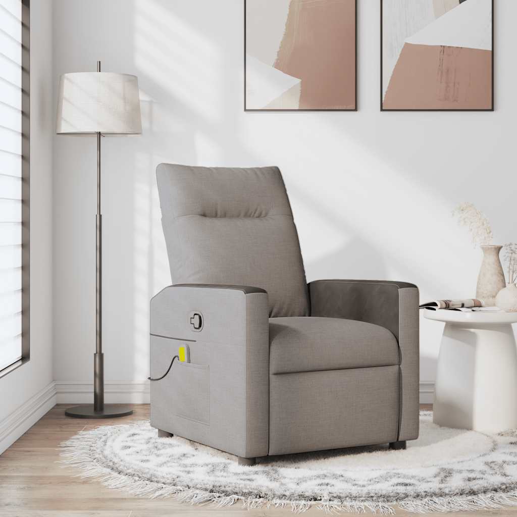 Vidaxl massagestoel verstelbaar stof taupe