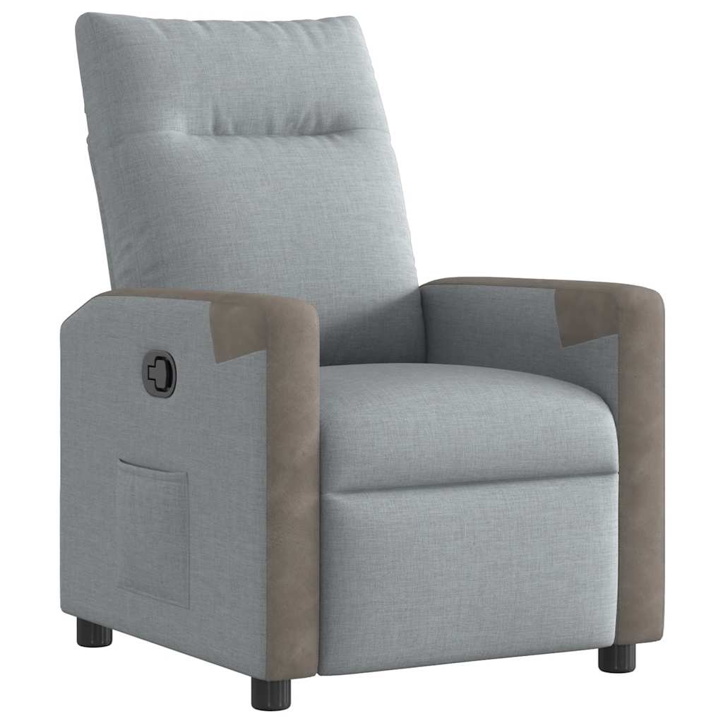 Vidaxl fauteuil verstelbaar stof lichtgrijs