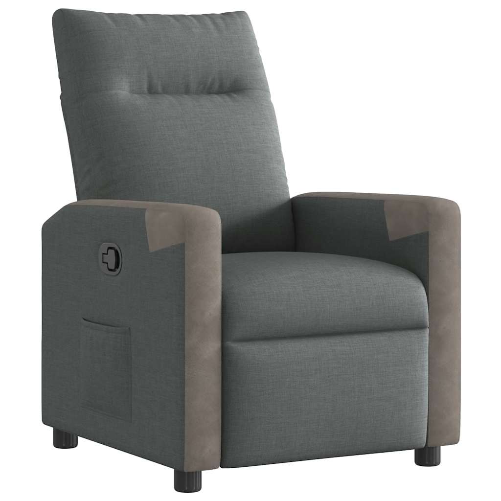 Vidaxl fauteuil verstelbaar stof donkergrijs