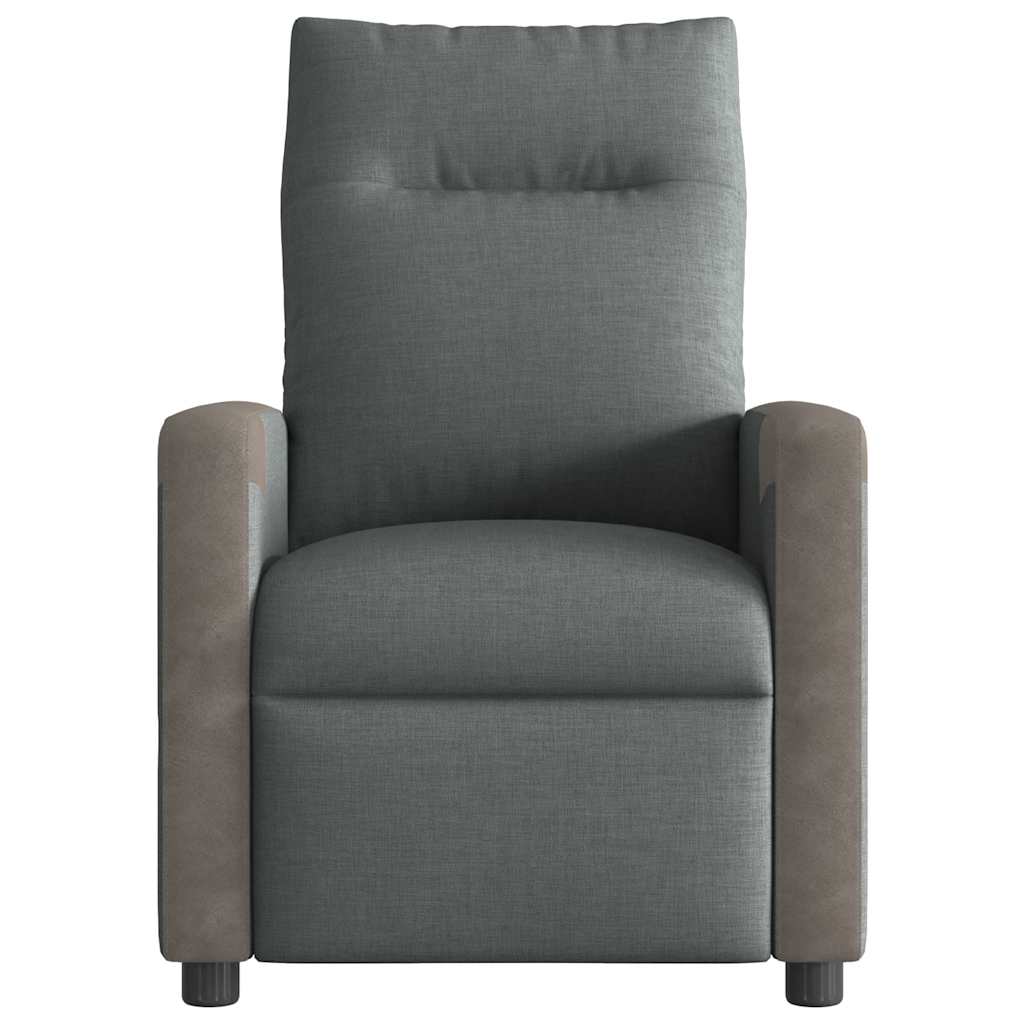 Vidaxl fauteuil verstelbaar stof donkergrijs
