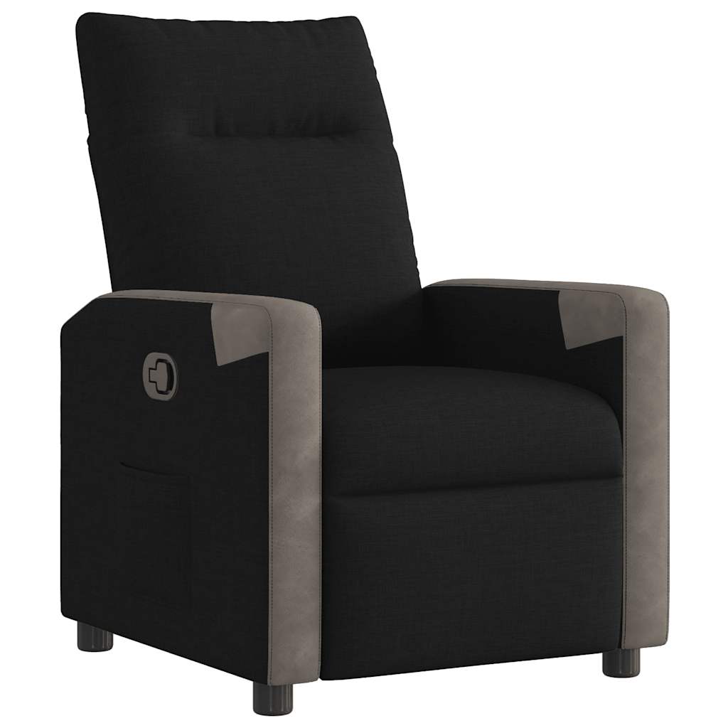 Vidaxl fauteuil verstelbaar stof zwart