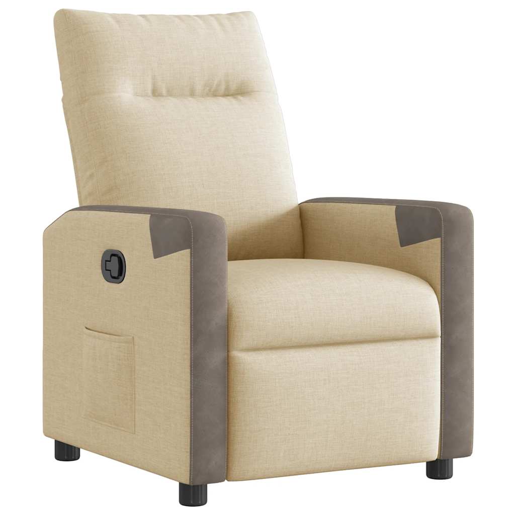 Vidaxl fauteuil verstelbaar stof crèmekleurig