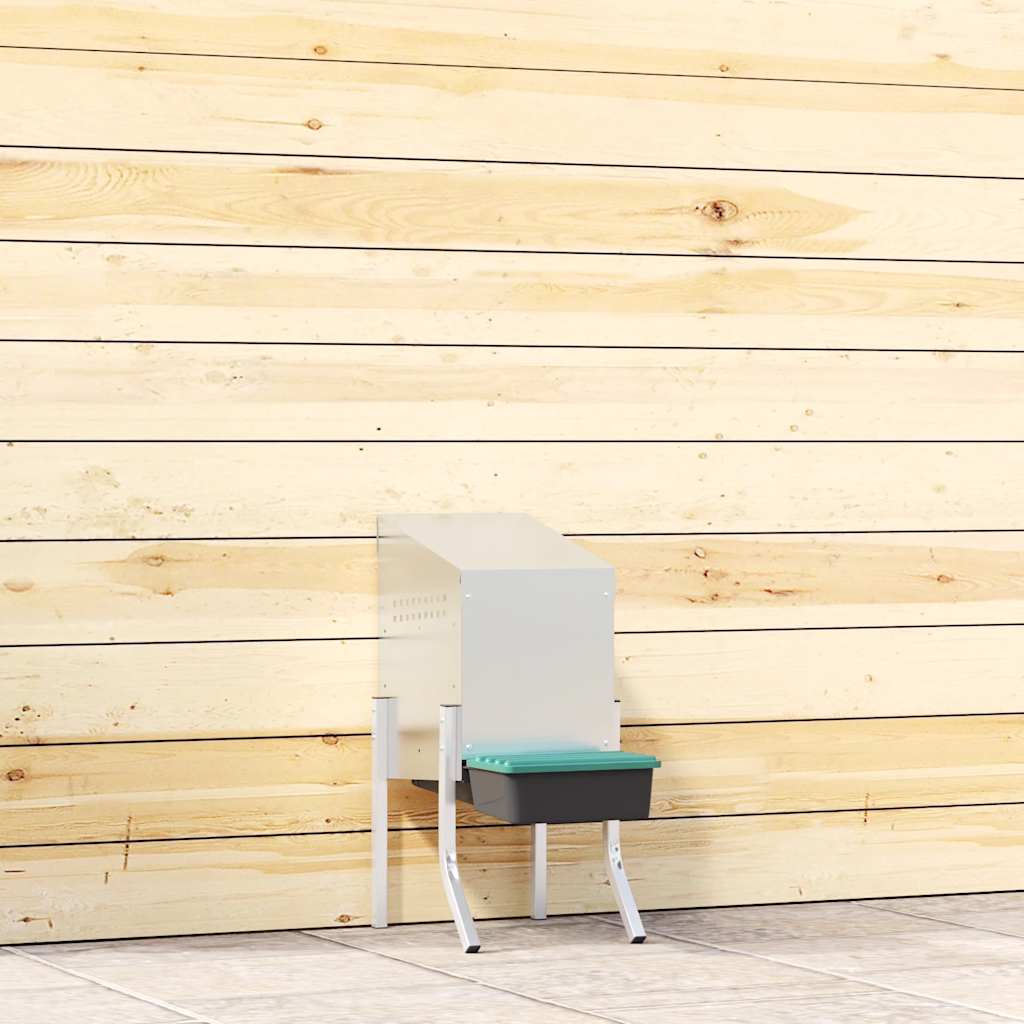Vidaxl kippennestkast 1 compartiment met poten gegalvaniseerd staal