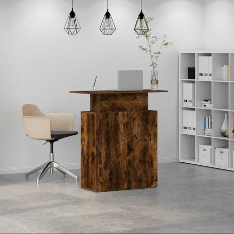 Vidaxl receptiebalie 100x40x104 cm bewerkt hout gerookt eikenkleurig