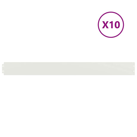 Vidaxl gazonranden 10 st 10x103 cm koudgewalst staal wit
