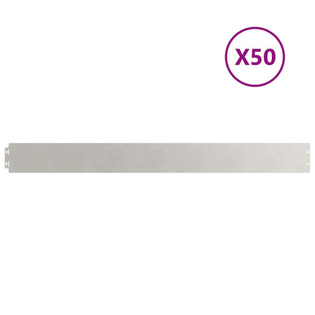 Vidaxl gazonrand 50 st 10 x 103 cm roestvrij staal zilver