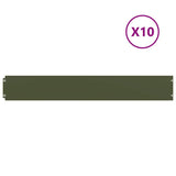 Vidaxl gazonrand 10 st 15 x 103 cm koudgewalst staal olijfgroen