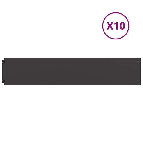 Vidaxl gazonranden 10 st 20x103 cm koudgewalst staal zwart