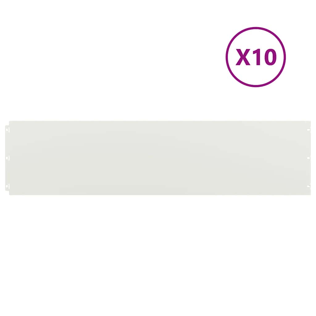 Vidaxl gazonranden 10 st 25x103 cm koudgewalst staal wit